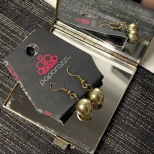 6/$20 Paparazzi Accessories Glazed Frosted Golden Ball Bead Drop Earrings New